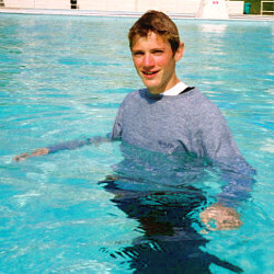 sweatshirt swimming fully clothed