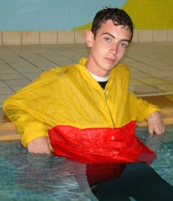 lifeguard wet white lycra swimshirt